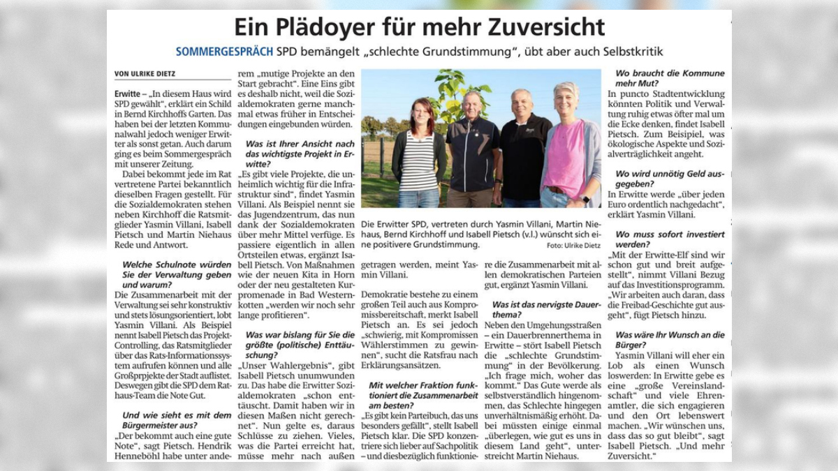 Pressebericht - Sommerpressegespräch
